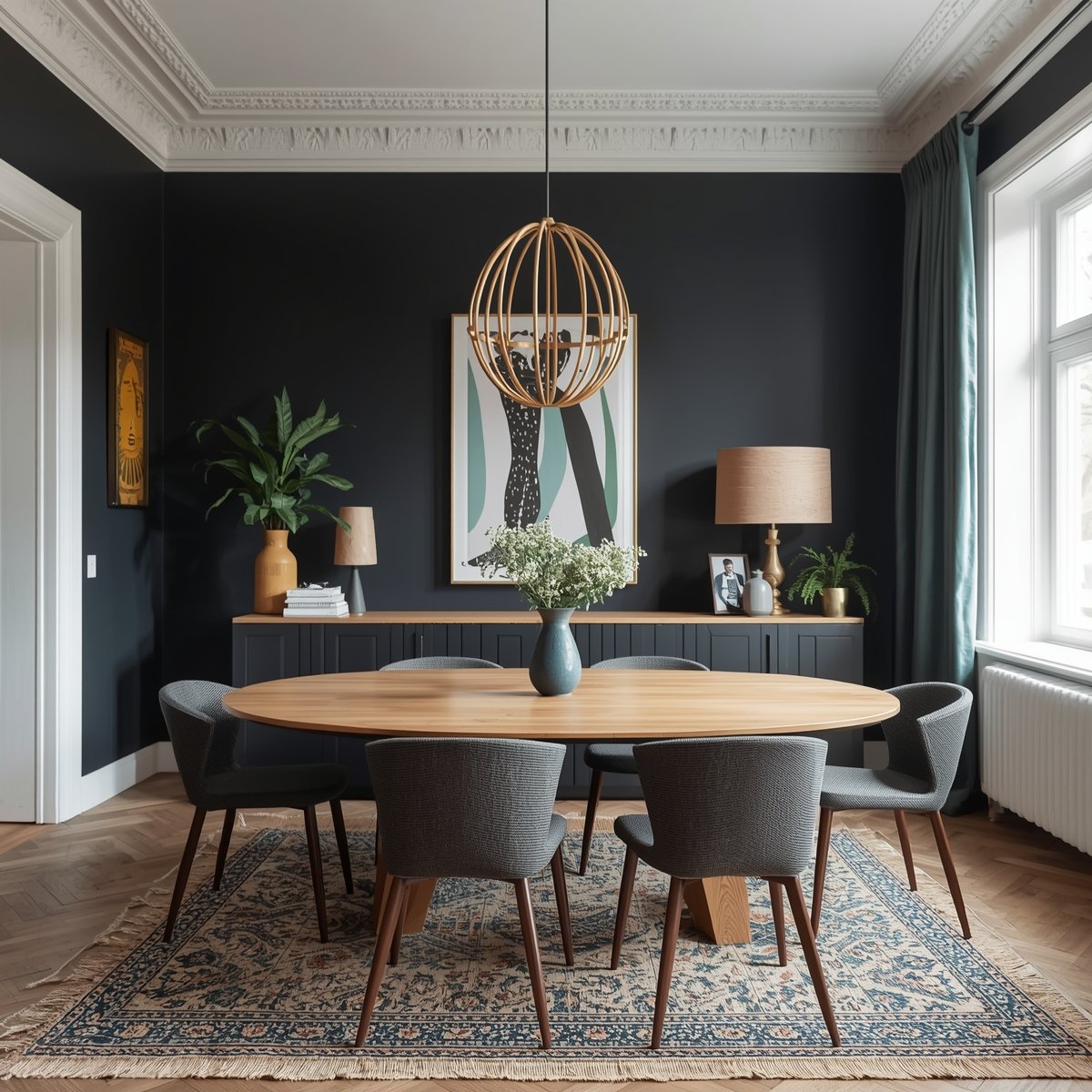 Nordisk inspireret stue med lyse farver